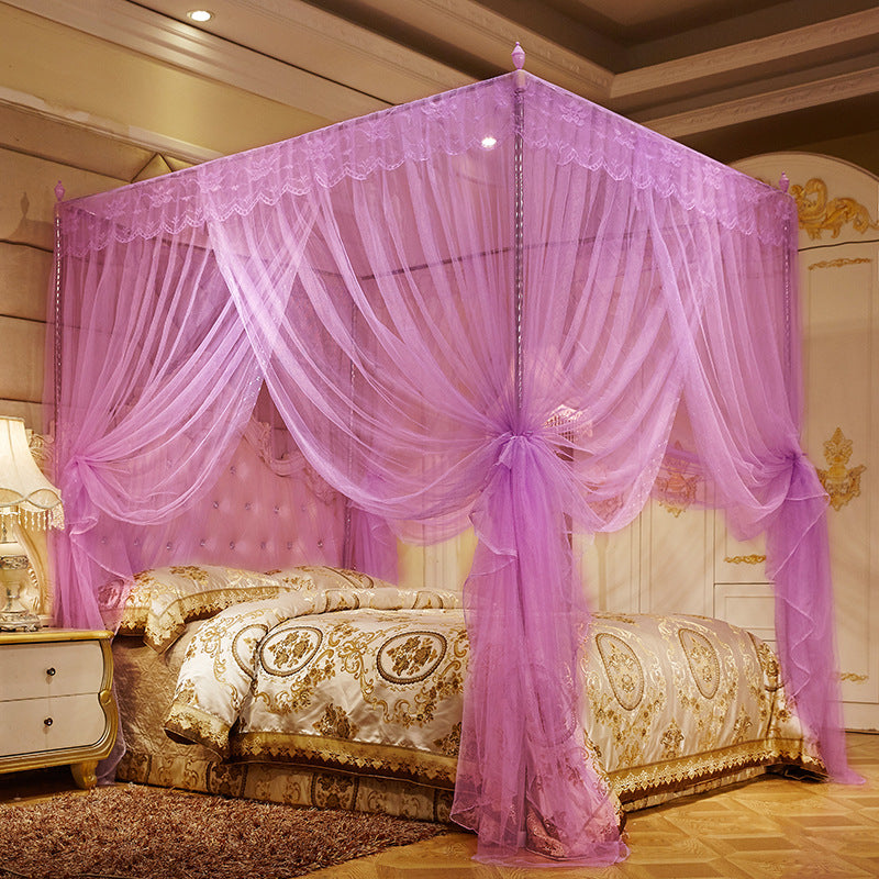 Household Mosquito Net princess Wind Floor Stand Encrypted Thick Mosquito Net - One Red Hill
